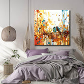 Paint by numbers nest in the flower field